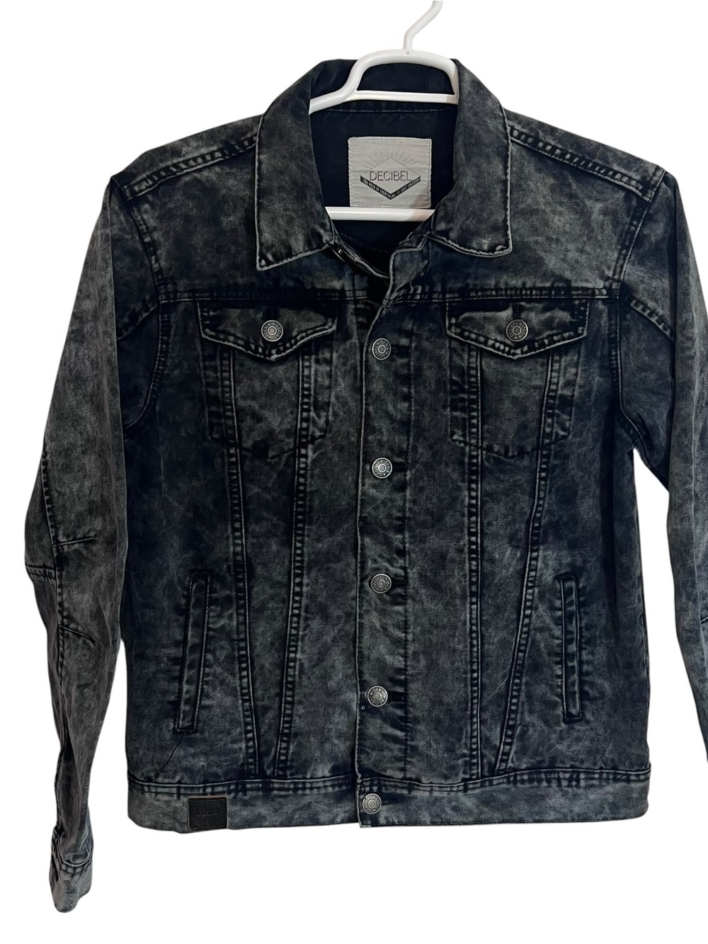 Decibel Leopard Graphic Denim Jacket Mens Size XL
